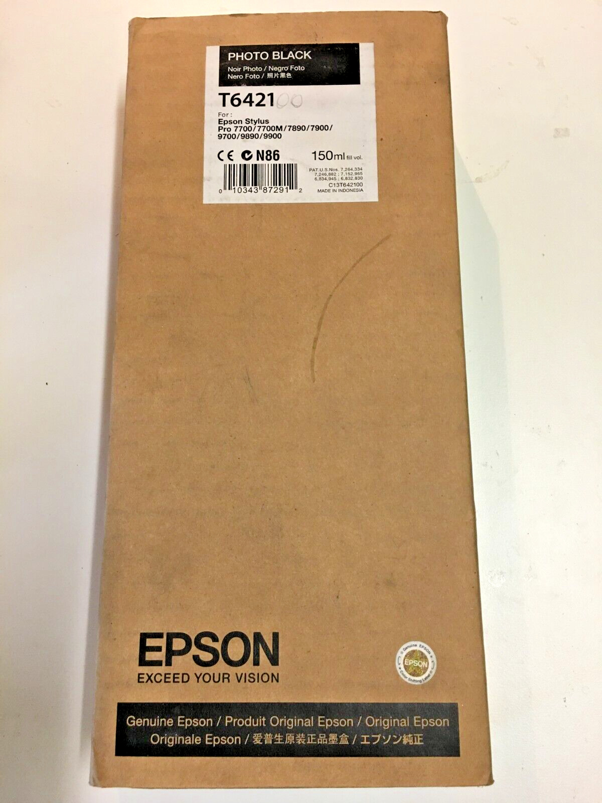 Genuine Epson OEM Ink-EXPIRED-T6421-Photo Black-150 ml-SEALED NEW
