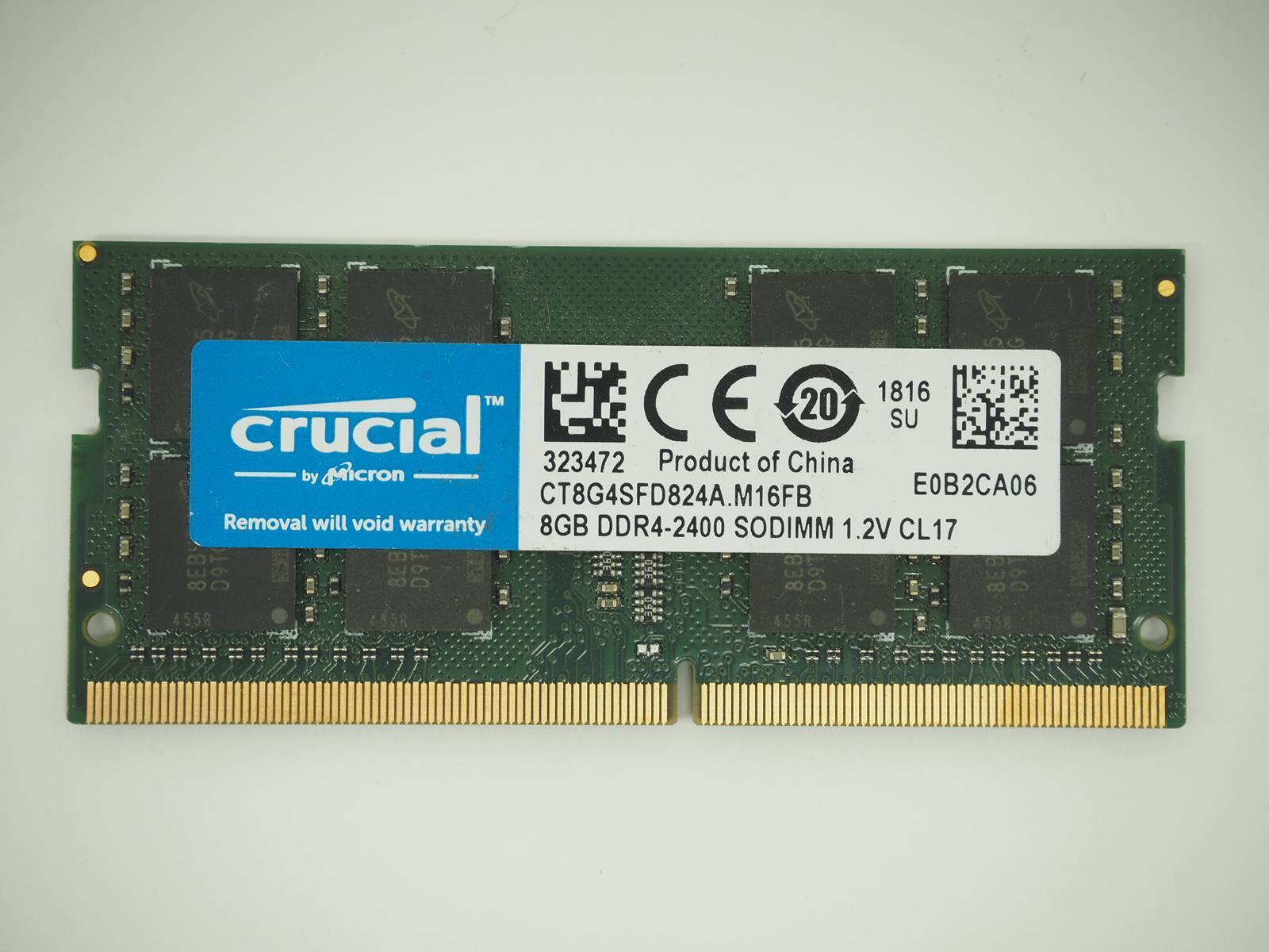 MICRON CRUCIAL 8GB DDR4-2400 SODIMM Laptop Ram / Memory - CT8G4SFD824A