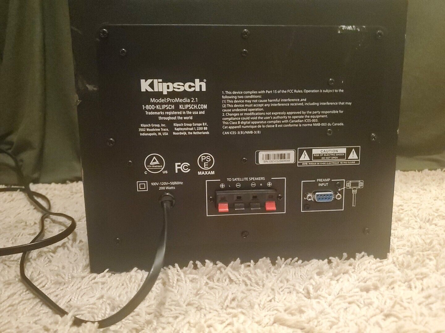 Klipsch ProMedia 2.1 THX Certified Speaker System - SUBWOOFER Only