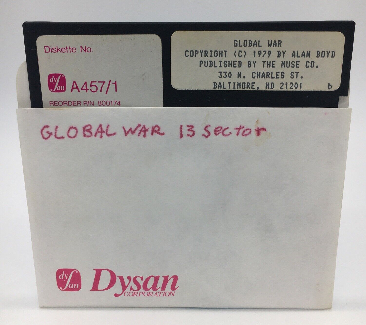 Global War By The Muse Co. For Apple II Vintage Software Disk Only Scarce Game