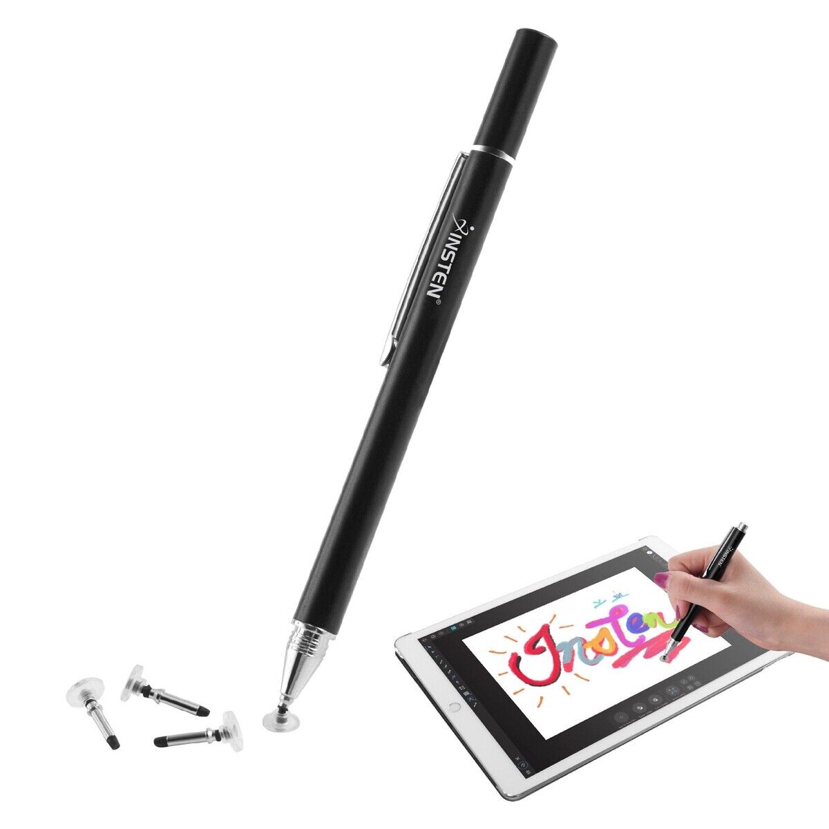 Universal Capacitive Tip Touch Screen Stylus Drawing Pen For iPad Tablet - Black