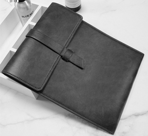 cow Leather file case Folder pocket Messenger bag Briefcase customize black W23