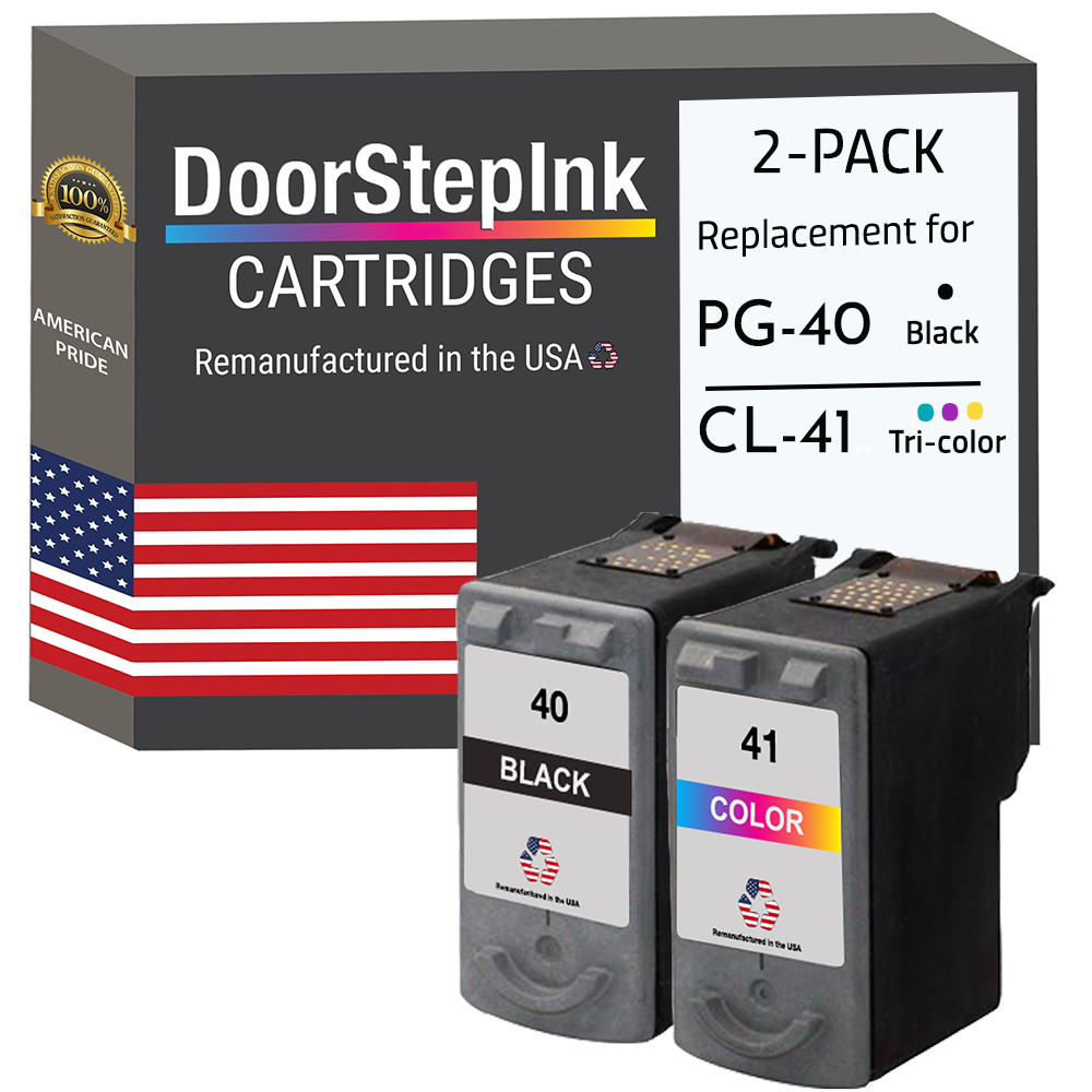 DoorStepInk Remanufactured In The USA For Canon PG-40 CL-41 Black Color 
