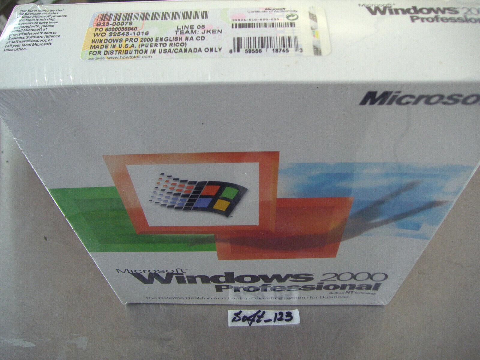 MICROSOFT WINDOWS 2000 PROFESSIONAL FULL OPERATING SYSTEM MS WIN PRO=SEALED BOX=