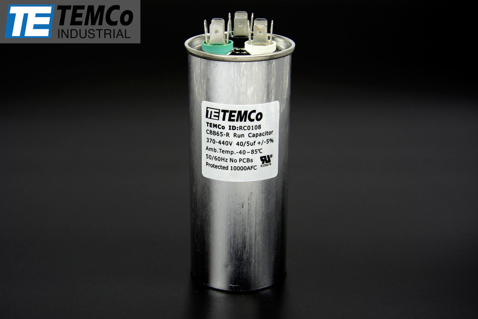 TEMCo 40+5 uf/MFD 370-440 VAC volts Round Dual Run Capacitor 50/60 Hz -Lot-1