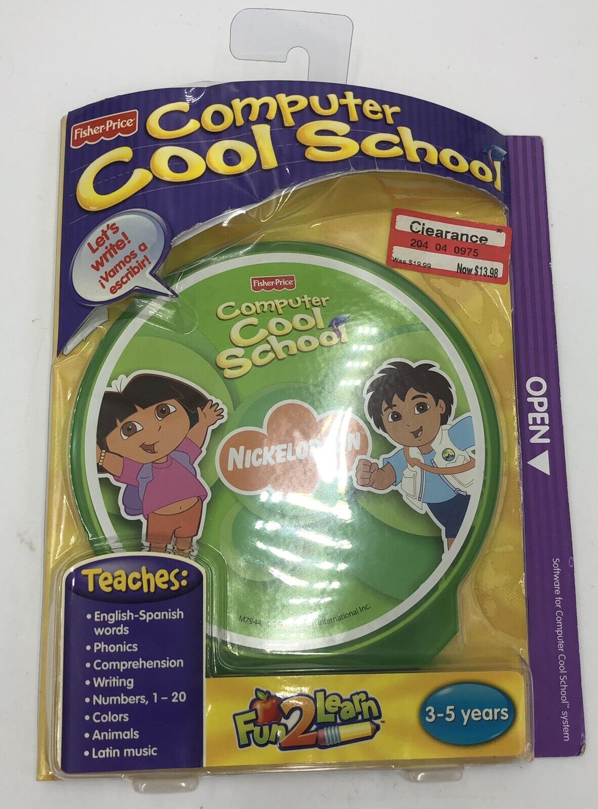 Fisher Price Fun 2 Learn Computer Cool School Nickelodeon Dora Brand NEW