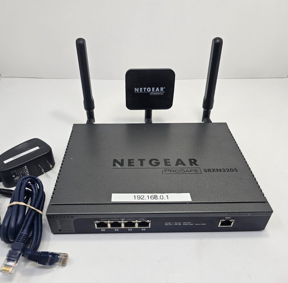 Netgear ProSafe SRXN3205 Wireless-N VPN Firewall w/ AC Adapter & Ethernet Cable