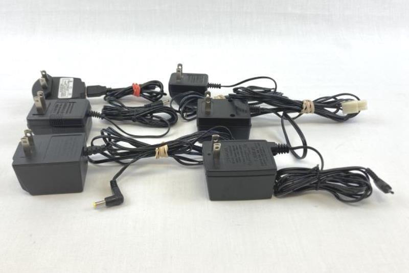 Lot of Six AC Adapters Chargers Untested Various Sizes And Manufacturers