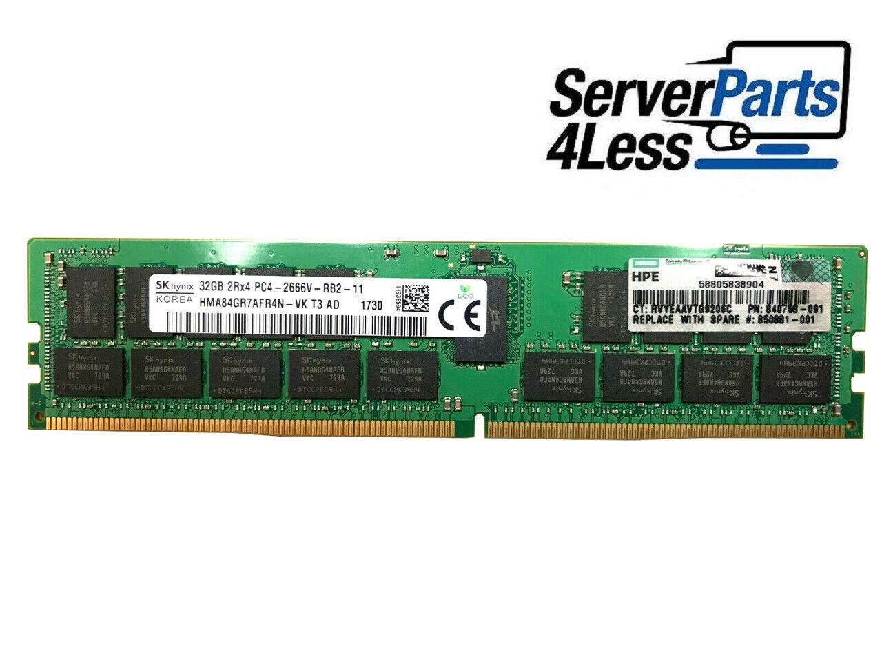 850881-001 HPE 32GB 2Rx4 SDRAM DIMM Gen10 Smart Memory Kit 840758-091 815100-B21