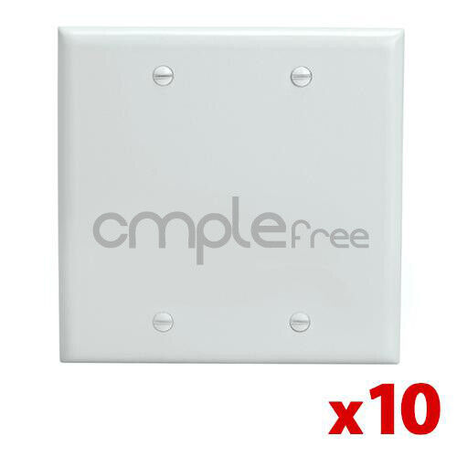 Blank Wall Plate Cover Dual 2 Gang No Outlet Faceplate Decora Wallplate 10 PCS