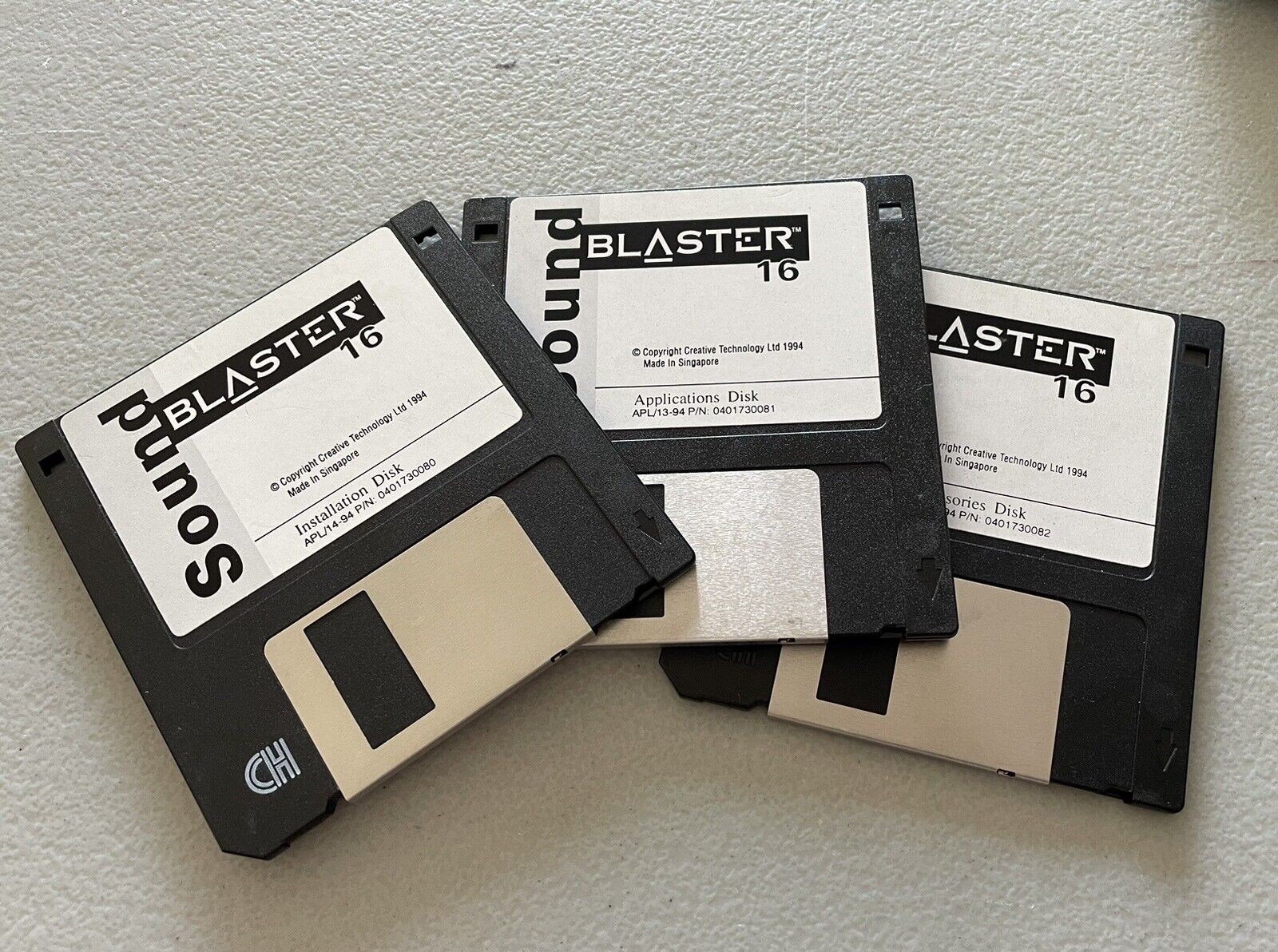 Vintage Genuine Sound Blaster 16 Installation Disk Set -  3 Floppy Disk Set