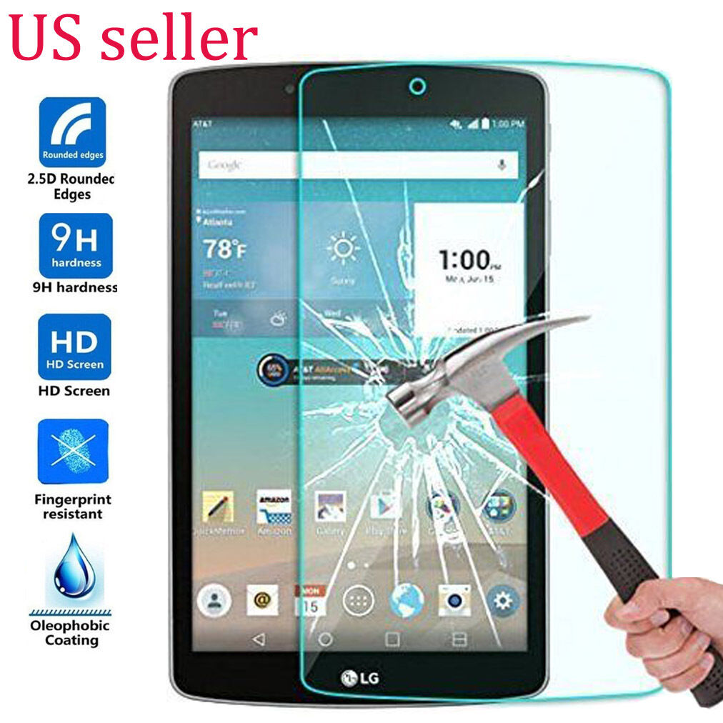 9H Tempered Glass Screen Protector Cover for LG G Pad F 8.0 Tab USA