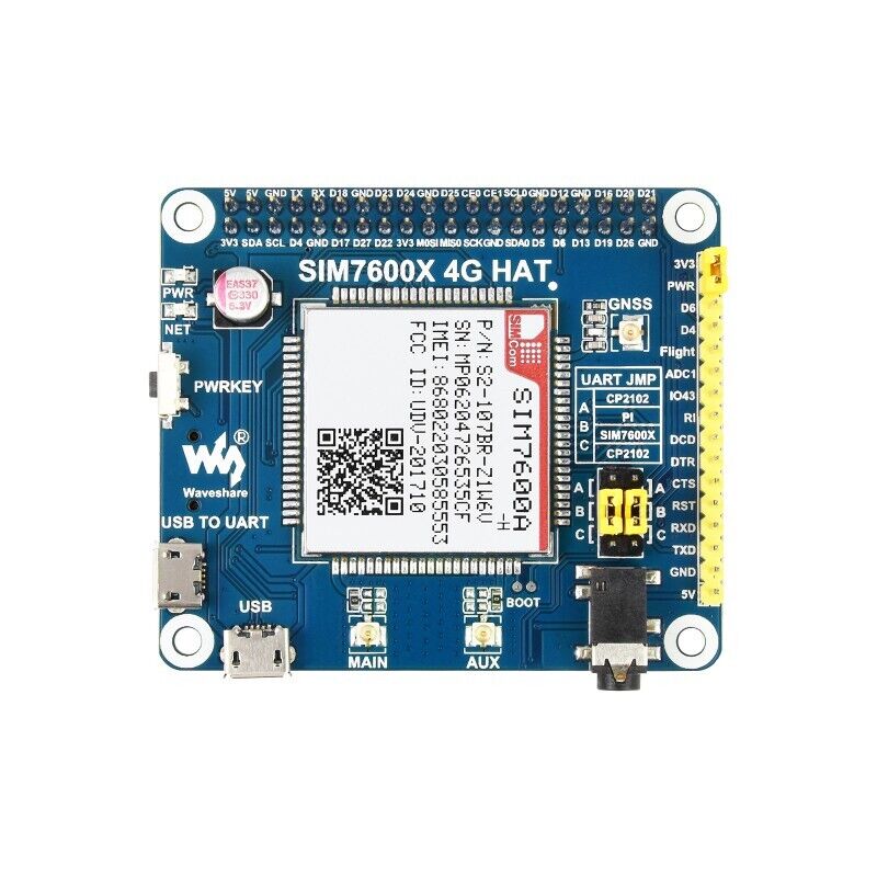 Raspberry Pi SIM7600A-H 4G HAT Supports LTE Cat-4 4G/3G GNSS for North America