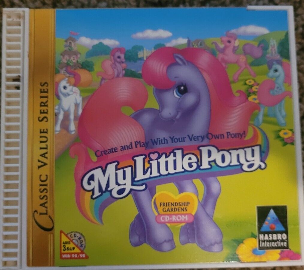 Vintage My Little Pony Friendship Gardens Game PC CD-ROM MLP Hasbro 1998