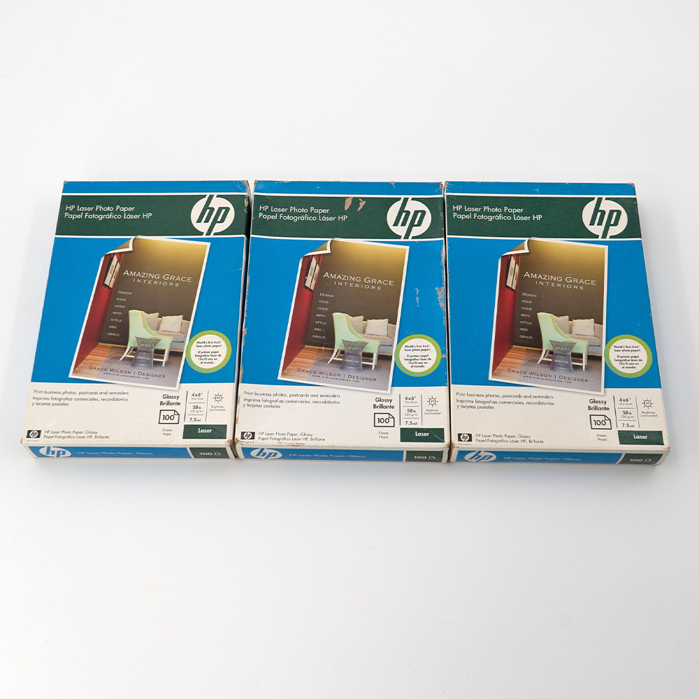 LOT of 2 HP Laser Photo Paper Glossy 4x6 (100 Sheets Each) Q8842A Sealed Genuine