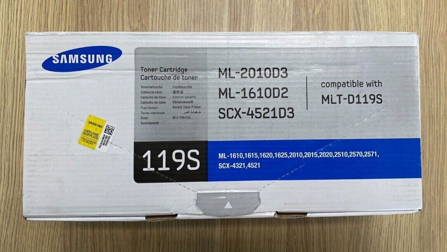 Genuine Samsung MLT-D119S MLTD119S (SU863A) Toner For ML 2010D3 1610D2 SCX4521D3