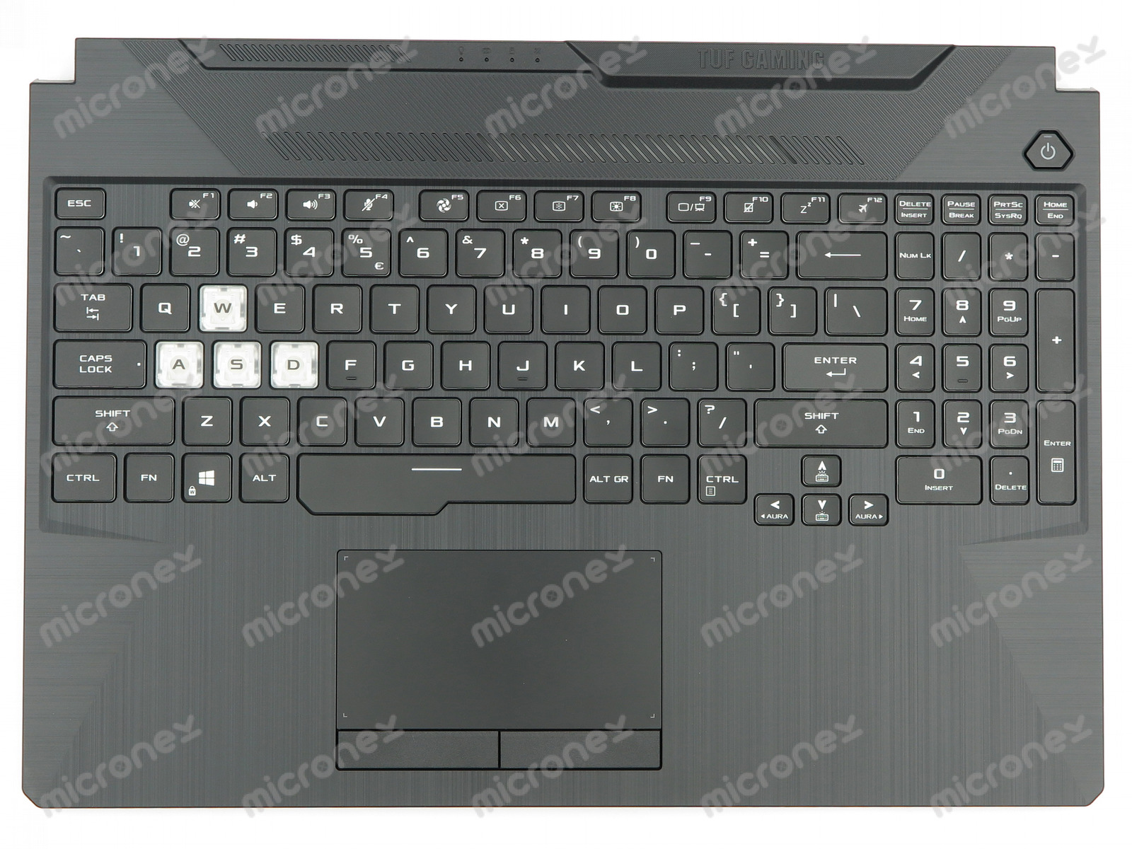 FOR Asus TUF506LU Palmrest Keyboard LED RGB US-International black
