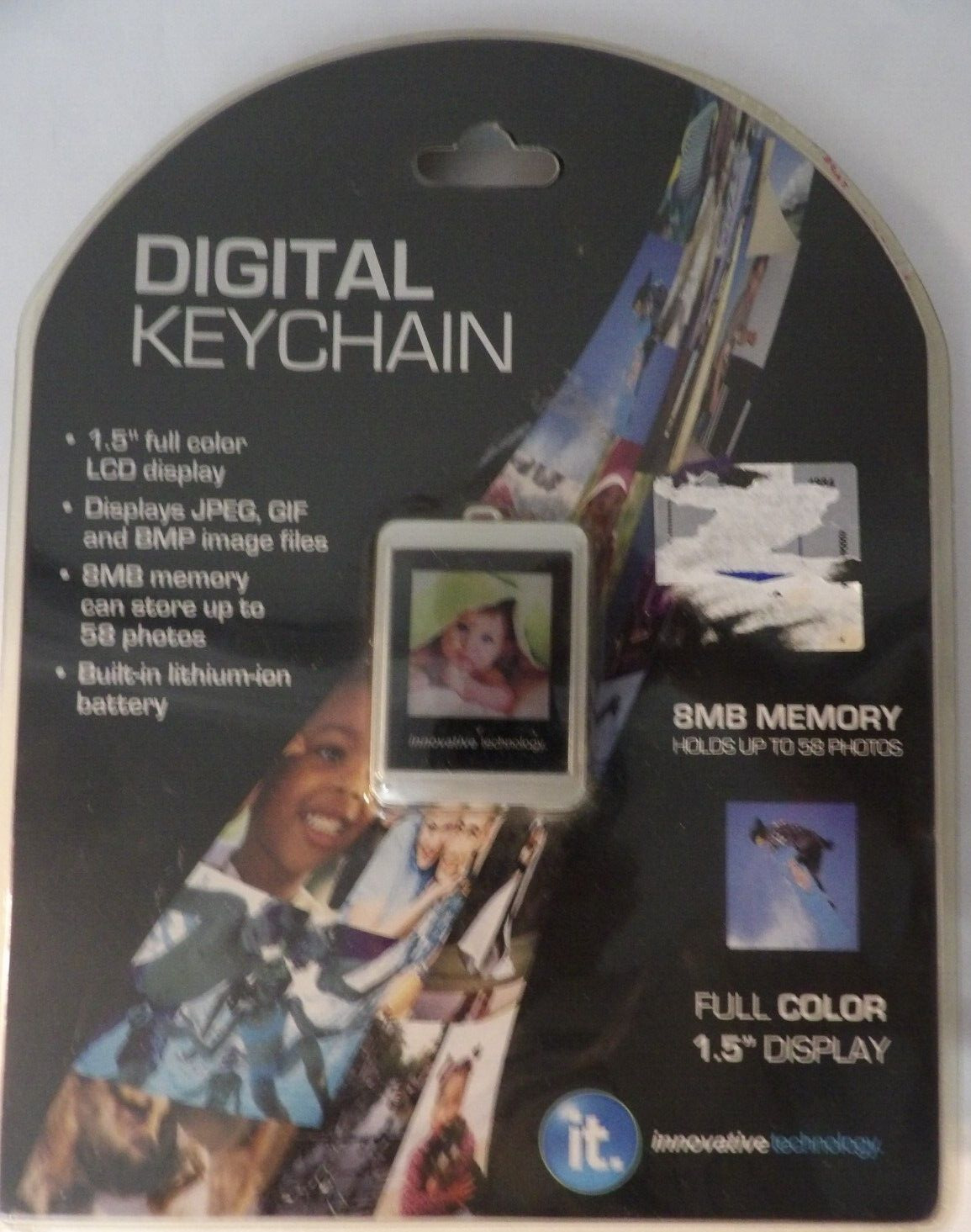 Innovative Technology Digital Keychain 1.5” Color Display 8MB Memory 58 Photos