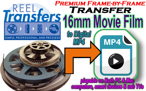 We convert 16mm film to Digital MP4 (Home Movie Transfer) price per 50\'