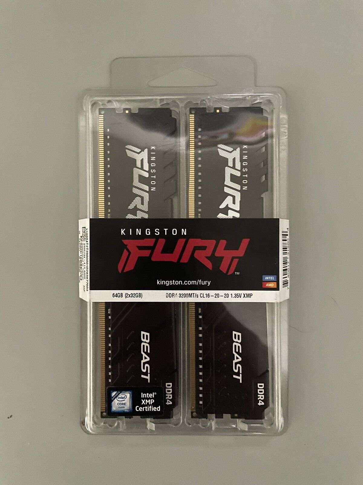 [New]64GB Kingston Technology FURY Beast 3200MHz DDR4 Dual Memory Kit (2 x 32GB)