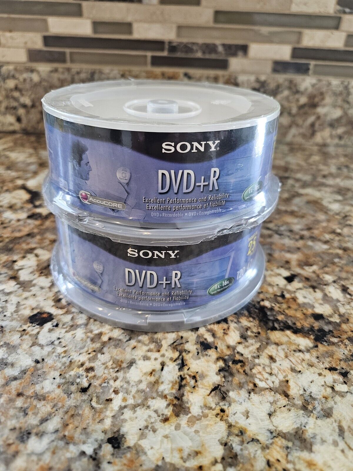 Sony DVD+R Double Layer 8.5 GB Black Recordable 2/25 Packs New Sealed