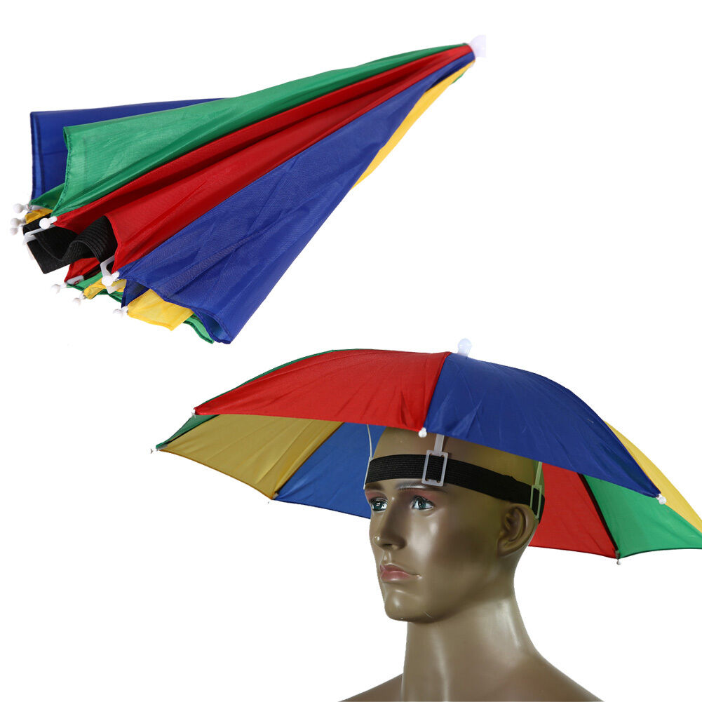 Outdoor Foldable Sun Umbrella Hat Golf Fishing Camping Headwear Cap Head Hat