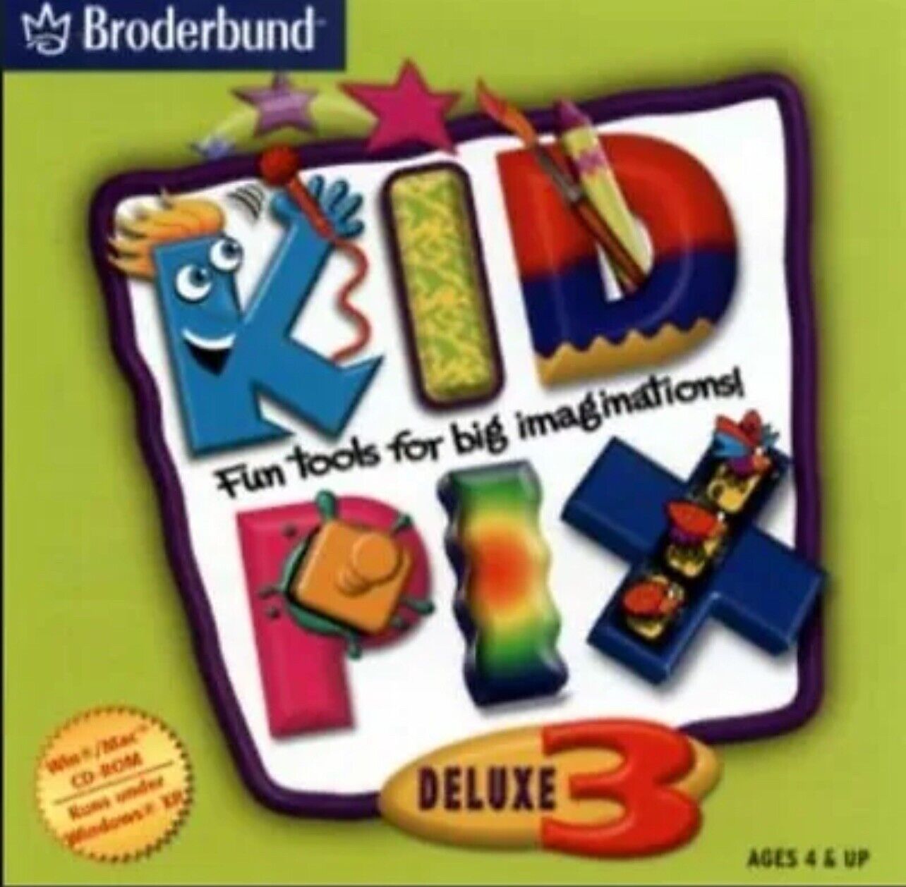 NEW Kid Pix Deluxe 3 Software CD HomeSchool Homeschooling Children Art PC/MAC