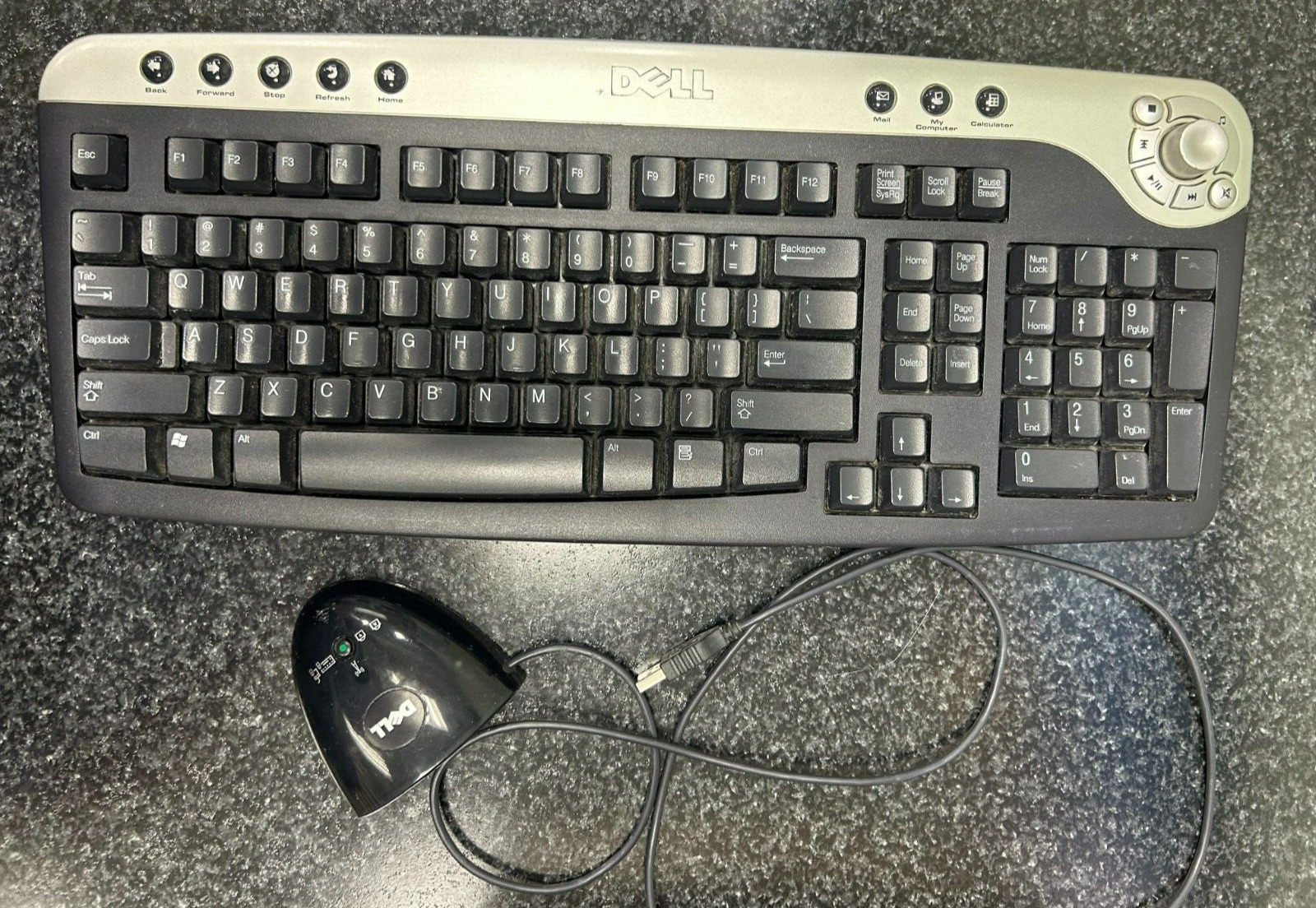 Dell PS2 Multimedia Keyboard Black & Silver - Wireless