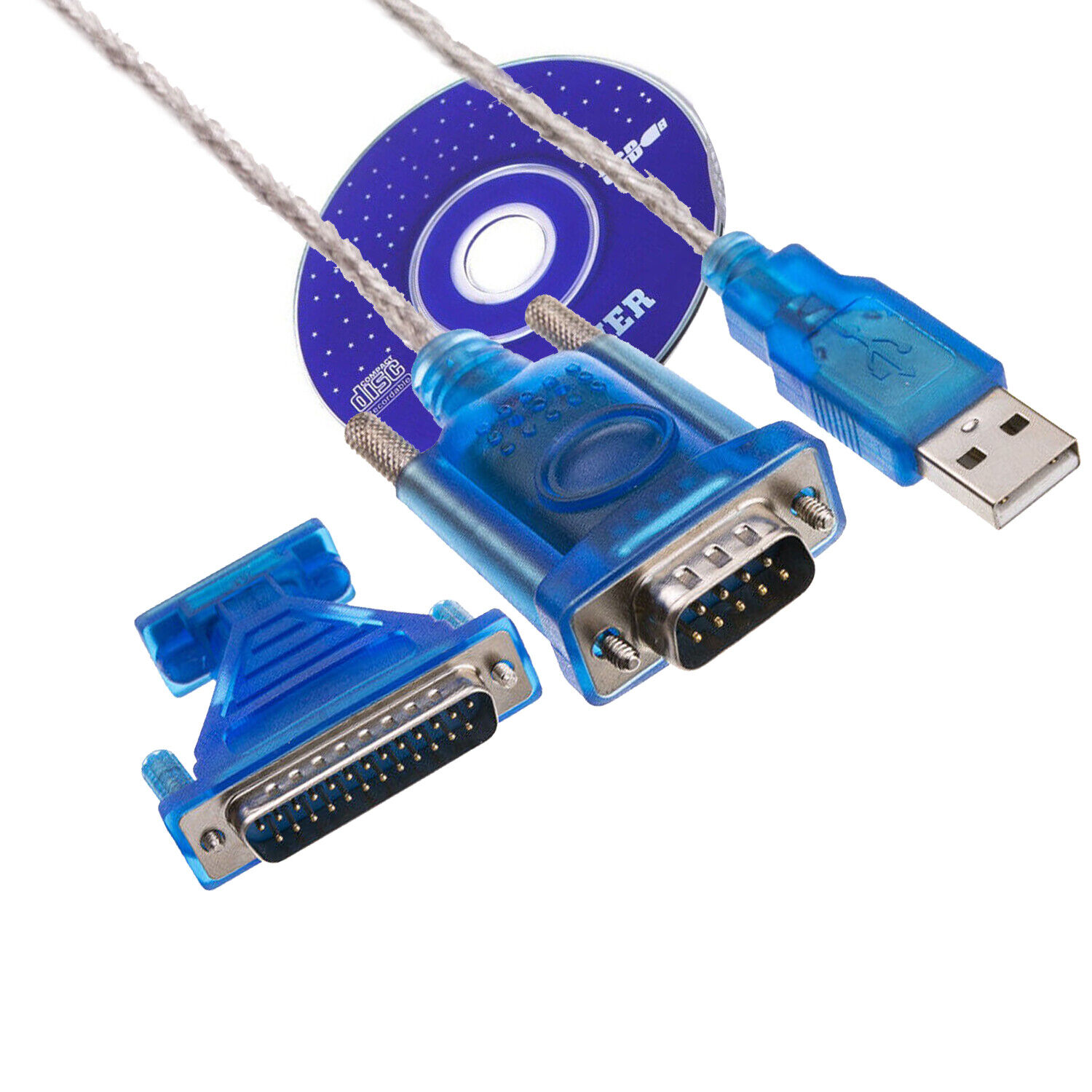 For USB 2.0 To RS232 COM Port 9 Pin Serial DB25 DB9 Adapter Cable Converter US
