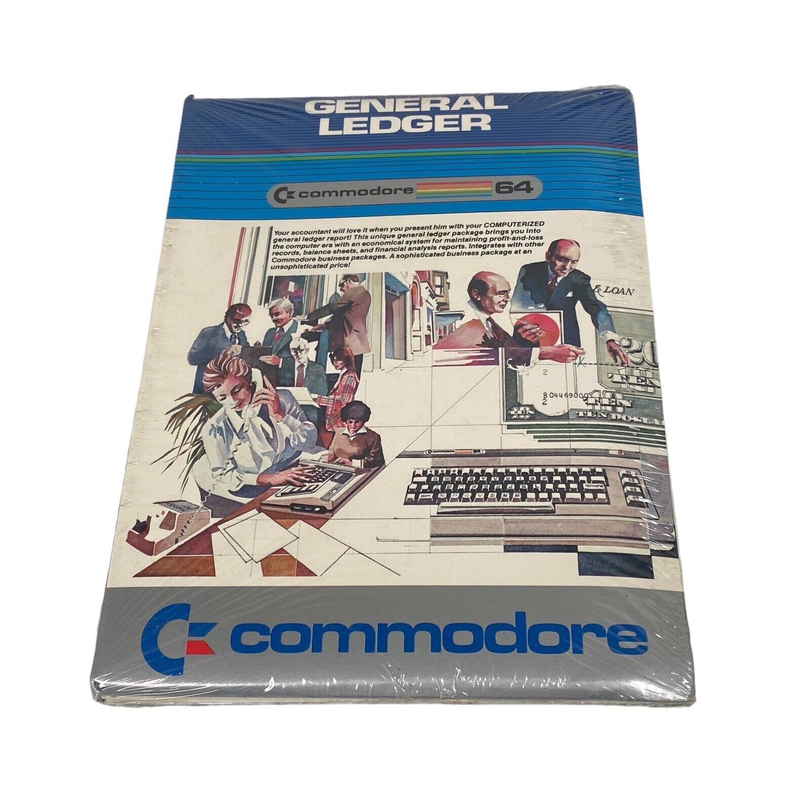 VTG 1984 GENERAL LEDGER FOR COMMODORE 64 DISK ACCOUNTING SOFTWARE SEALED NOS