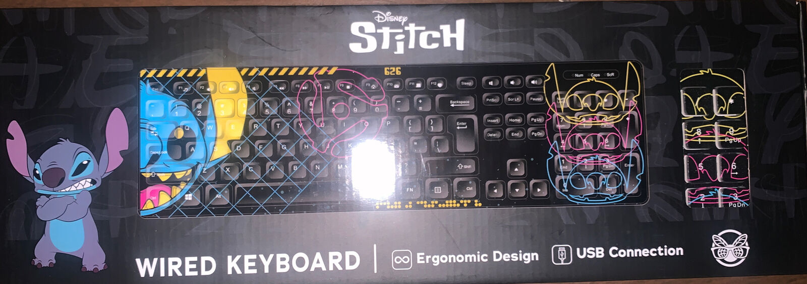 Rare Culturefly Disney Stitch Wired Keyboard - Limited Edition Collectible