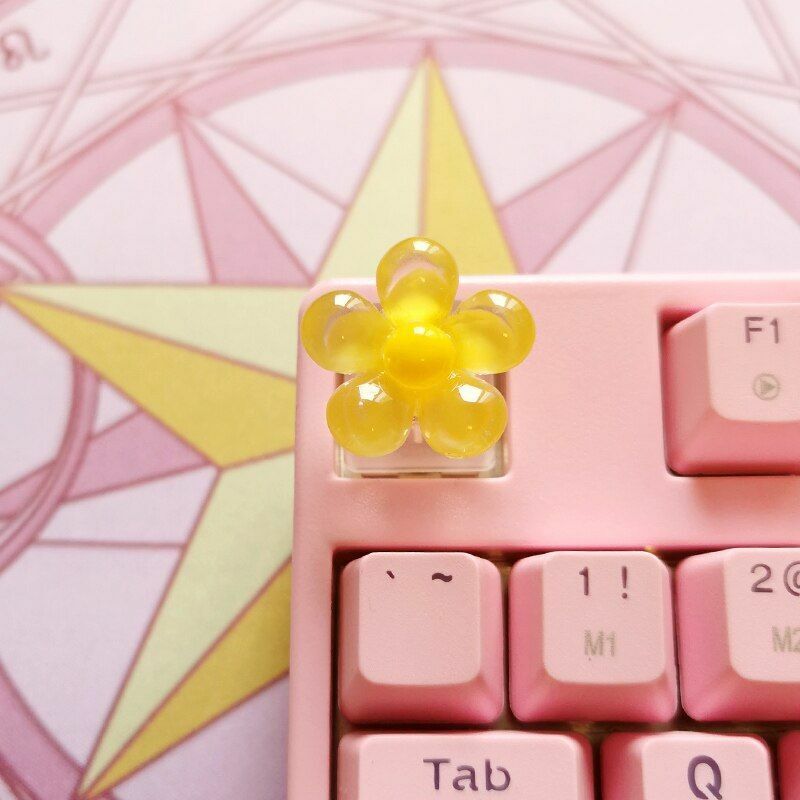 1pcs Transparent Flower Keycap Mechanical Keyboard Decoration Cute Kawaii Keycap