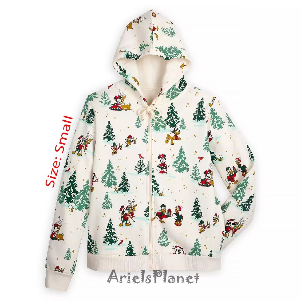 Disney Parks Mickey Mouse and Friends Christmas Holiday Zip Hoodie - Size S