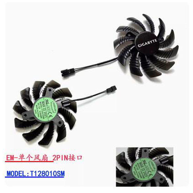 Graphics Card Cooling Fan T128010SM/PLD08010S12H Parts For Gigabyte GTX970