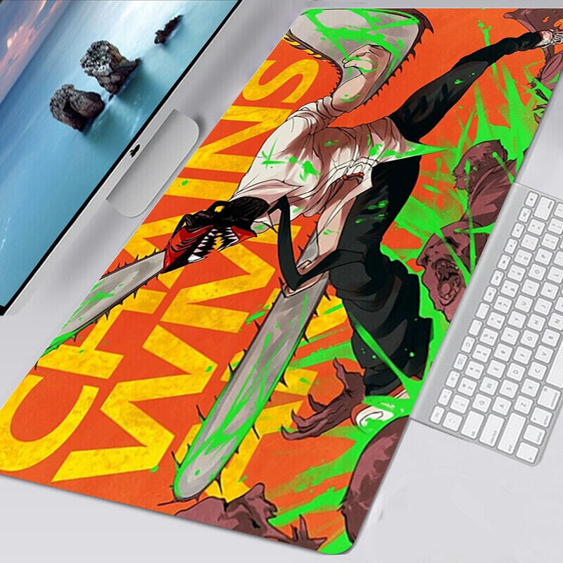 Chainsaw Man Anime L-XXXL Large Anti-Slip Mouse Pad Gaming Keyboard Desk PC Mat