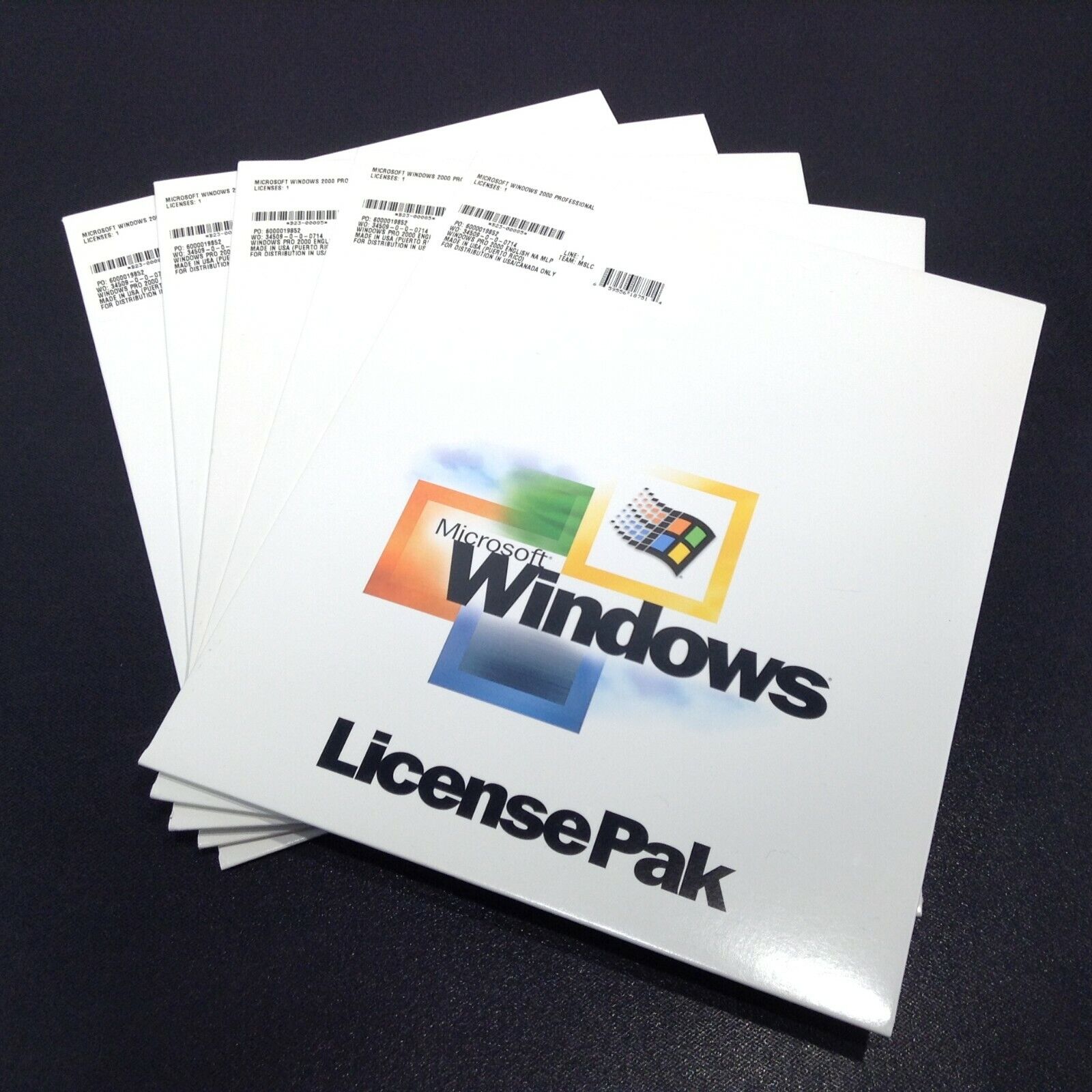LOT of 5 Microsoft Windows PRO 2000 Professional License Pak UNOPENED / SEALED