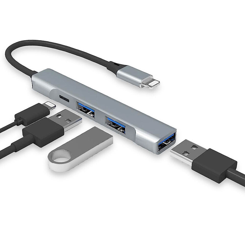 USB-C to USB Hub 4-in-1 OTG Hub with 3 USB 3.0 Port and Fast Charging Port