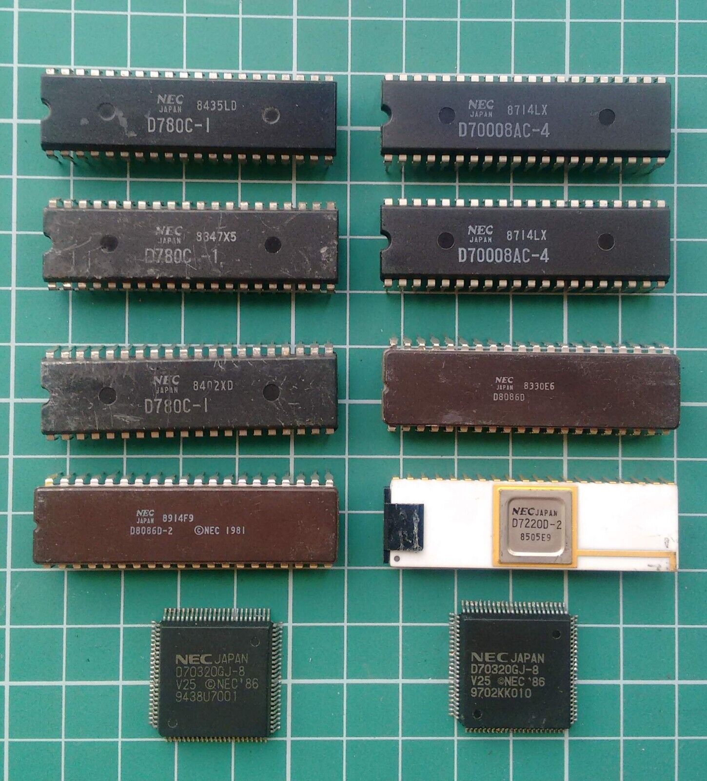 Lot 9 vintage NEC CPUs