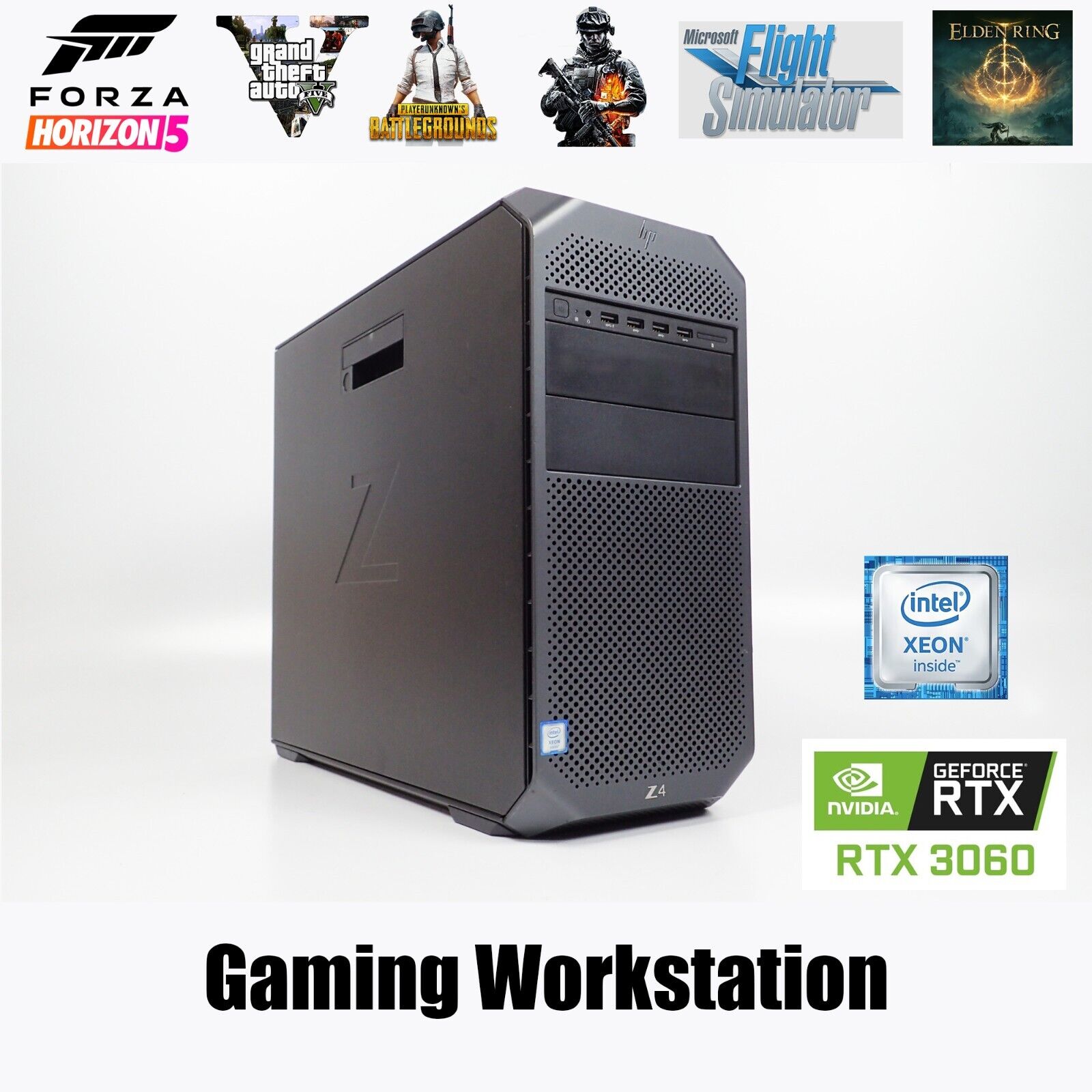 HP Workstation Gaming PC Desktop Quad Core 64GB RAM 2TB SSD RTX 3060 WIFI Win 11