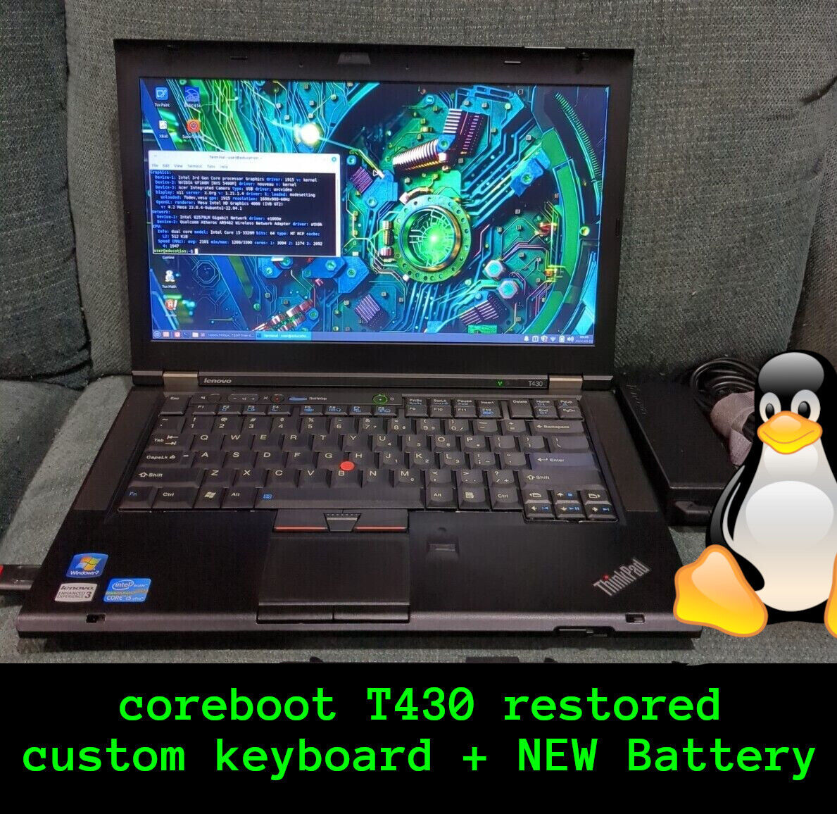 coreboot T430 Thinkpad+ 16GB RAM + Classic KB + [ FOR CUSTOMER ]