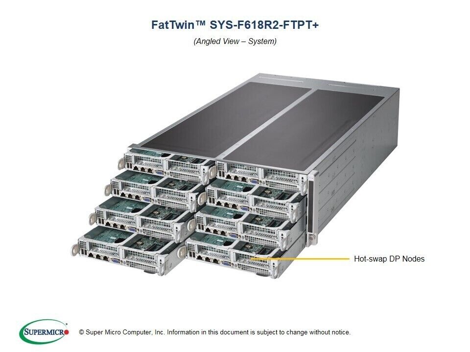 Supermicro SYS-F618R2-FTPT+ 8-Node Barebones Server NEW IN STOCK 5 Year Warranty