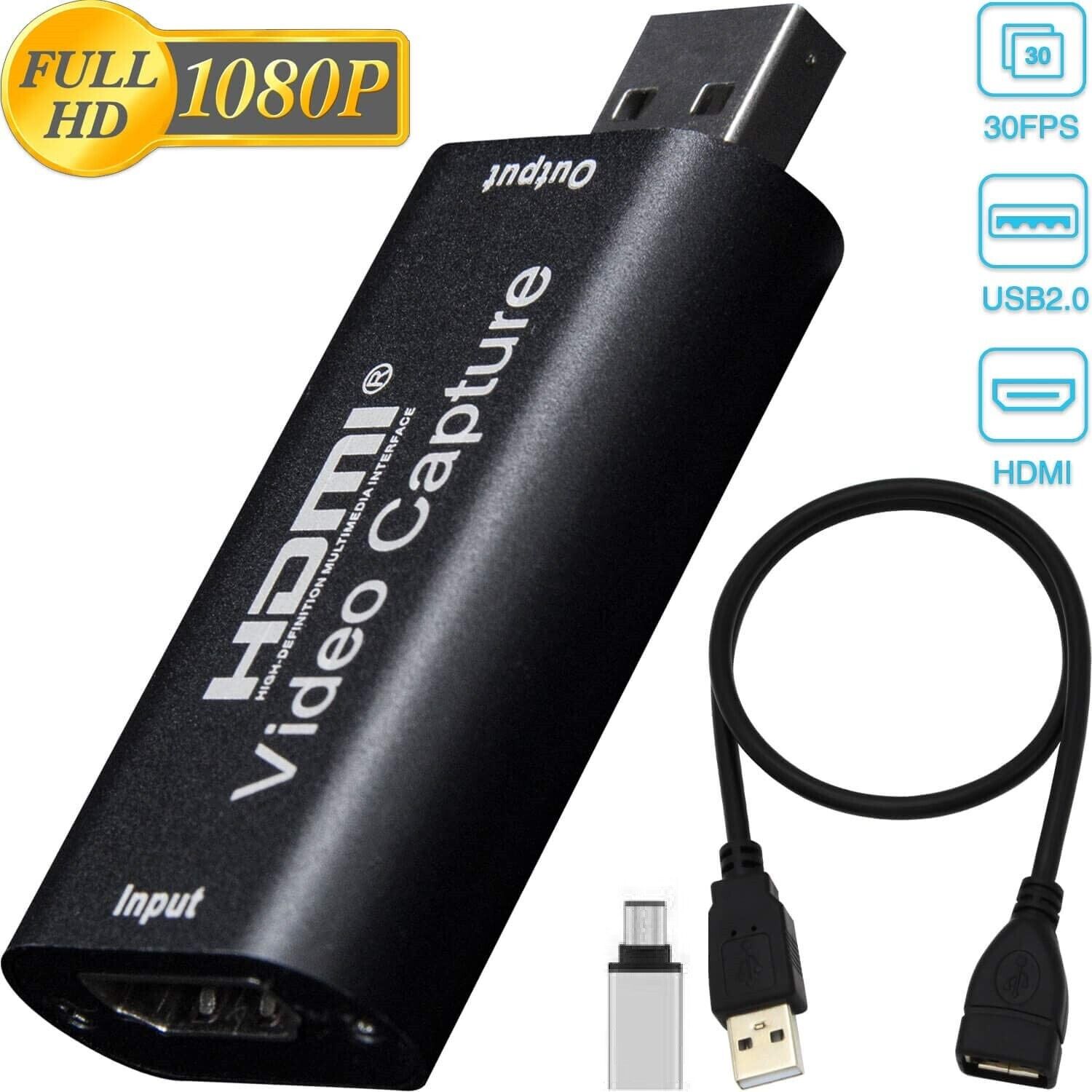 Video Capture Card HDMI To USB HD 1080P Recorder For Game/Live Streaming Tiktok