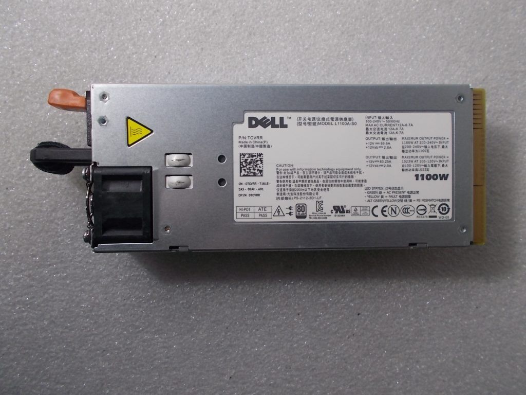 Dell TCVRR Server 1100W Power Supply for PowerEdge R510, R810, R815, R910, T710
