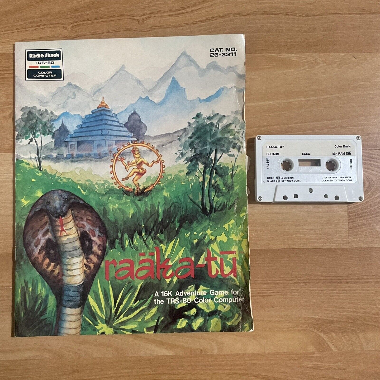 Vtg Radio Shack TRS-80 Raaka-tu Game Tape Cassette & Instructions Booklet 1982