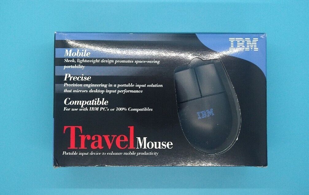 IBM 2 Button Travel Mouse 09N5515 Vintage 1999 Open Box 