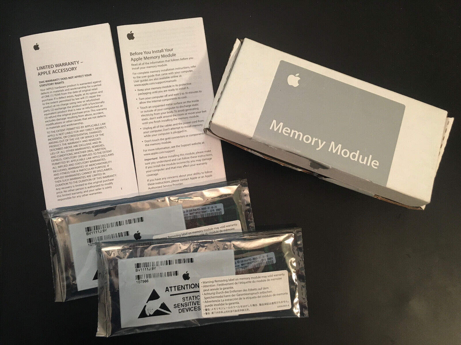 Apple Original Memory, unopened. MB786G/A 2 x 2gb dimm
