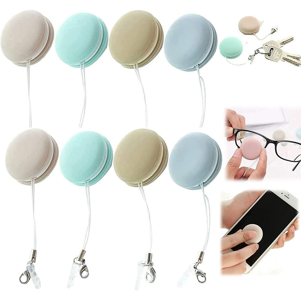 8Pcs Portable Mini Phone Cleaner Screen Cleaner Wipe Kit Eyeglass Wash Keychain