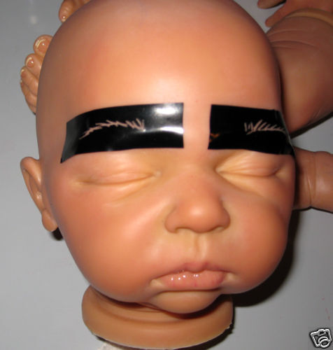 REALISTIC REBORN BABY DOLL EYEBROW STENCILS-12 sets OOAK-Easy 2 Use/FastDelivery