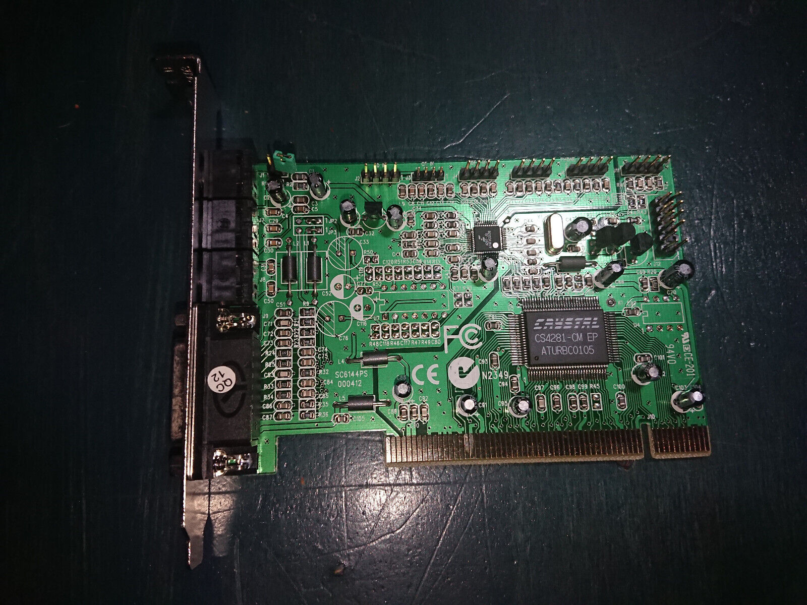 Retro vintage  PCI audio sound card, DOS, Windows 95 98, Crystal 4281 Pine, MIDI
