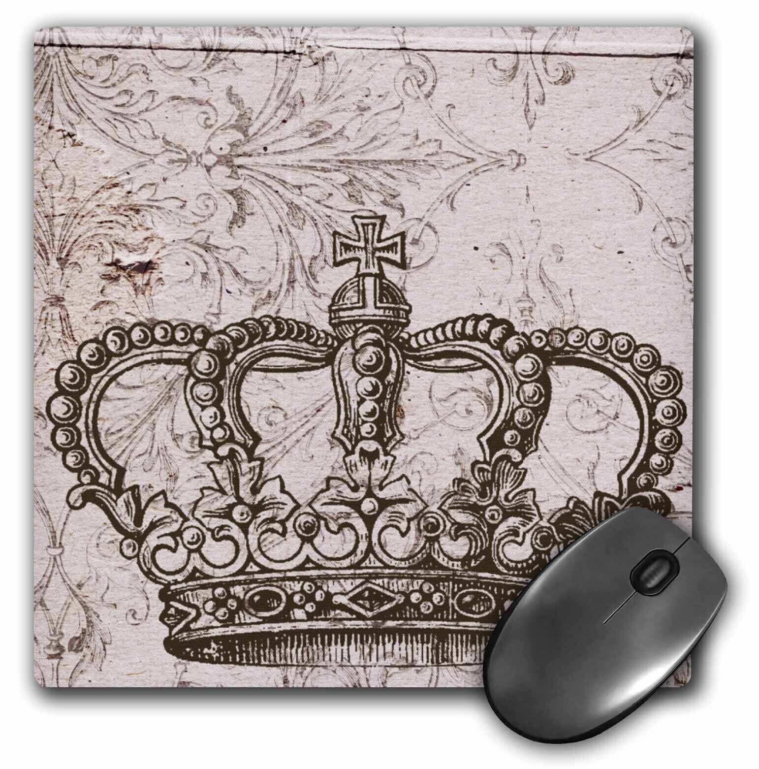 3dRose Vintage Bronze Crown MousePad